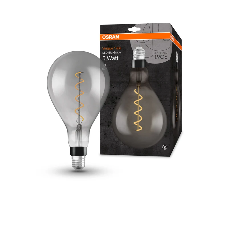 OSRAM VINTAGE 1906® LED Lampe LED CLASSIC A 4W 818 Smoke E27, 140 lm, 1800 K, Warm Comfort Light