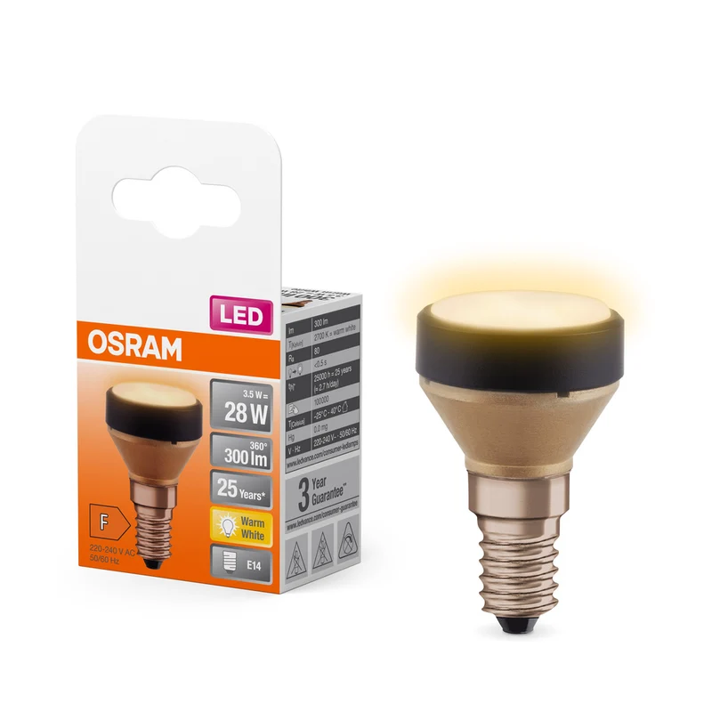 OSRAM LED FLAT LAMP Ultrakompakte LED Designlampe, 2700K, 3.5W, Matt, E14 , Warmweiß