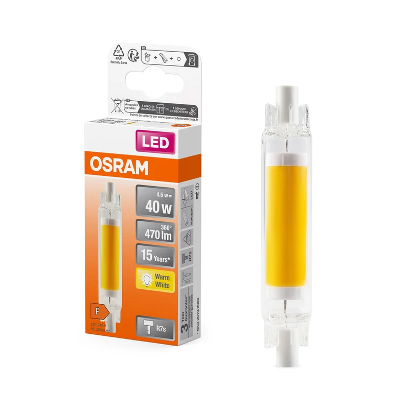 OSRAM LED Slim Line Lampe, 4.5W, R7s, Warmweiß 2700K