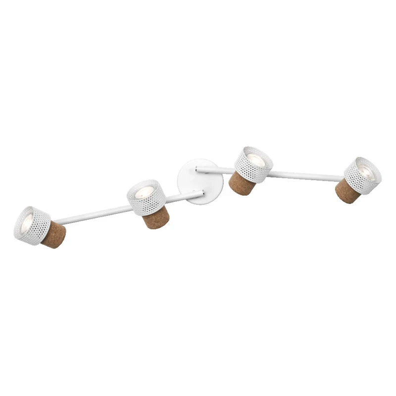 LEDVANCE DECOR SPOT CORK, 4 x 3,4W, 920lm, weiß, Spotleuchte, verstellbare Köpfe, vielseitig anwendbar, Innenraumspot, austauschbare LED-Lampen, dimmbar, warmweiße Lichtfarbe, GU10