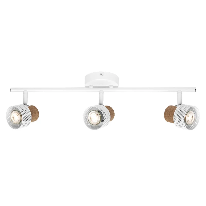 LEDVANCE DECOR SPOT CORK, 3 x 3,4W, 690lm, weiß, Spotleuchte, verstellbare Köpfe, vielseitig anwendbar, Innenraumspot, austauschbare LED-Lampen, dimmbar, warmweiße Lichtfarbe, GU10
