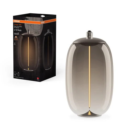 Osram Vintage 1906® LED BIG DECORATIVE BULB WITH FILAMENT-MAGNETIC STYLE 4W 818 Smoke E27 OVAL ELIPSE , Warmweiß