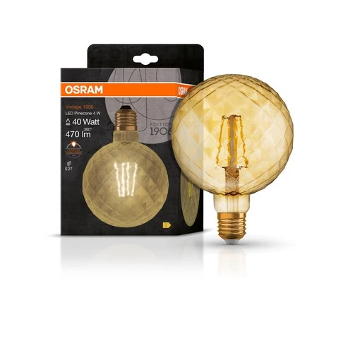 OSRAM Vintage 1906® GLOBE LED Lampe (ex 40W) 4,5W / 2500K Warmweiß E27 Gold Optik