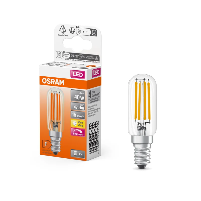 OSRAM LED Special Lampe Klar, 4.8W, 470lm, E14 , Warmweiß