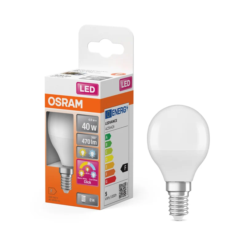 OSRAM LED Superstar Classic Lampe Frosted, 3-Modi, 4.9W, E14 , Warmweiß, Kaltweiß