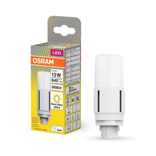 OSRAM DULUX LED-Lampe D13 VT EM, 5,5W, 640lm, 3000K , Warmweiß