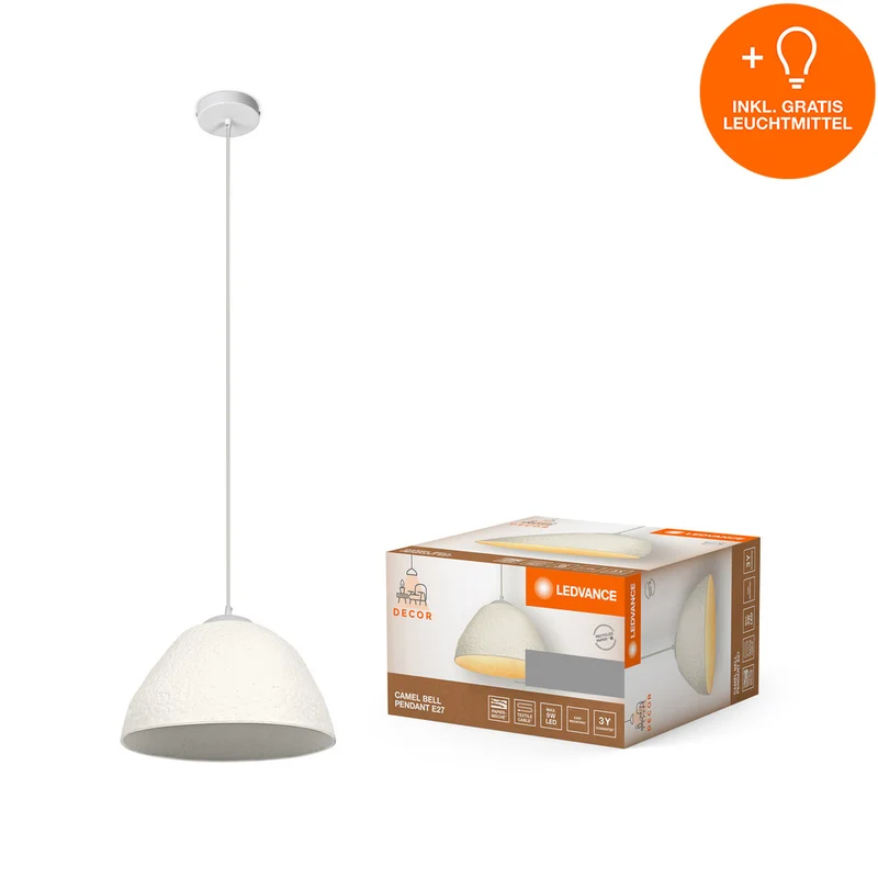 LEDVANCE DECOR Pendelleuchte Decor Camel Bell weiß, E27, 375 mm, inkl. Leuchtmittel