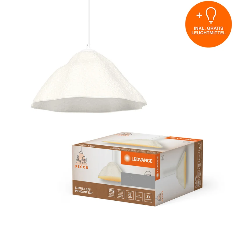 LEDVANCE DECOR Pendelleuchte Decor Lotus Leaf weiß, E27, 396 mm, inkl. Leuchtmittel