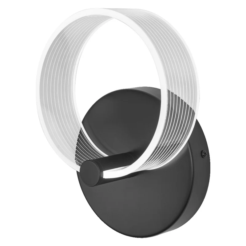 LEDVANCE DECOR Circle Wandleuchte, 8W, 370lm, 3000K/4200K/6500K, Lichtfarbe wählbar warmweiß, kaltweiß, kaltweißes Tageslicht, mit Click CCT, nicht dimmbar, IP20, PMMA, schwarz, LED nicht austauschbar