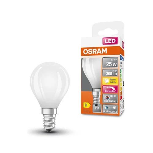 OSRAM SUPERSTAR+ CLASSIC P GLFR 25 LED-Lampe, 2,2W, 300lm , Warmweiß , E14