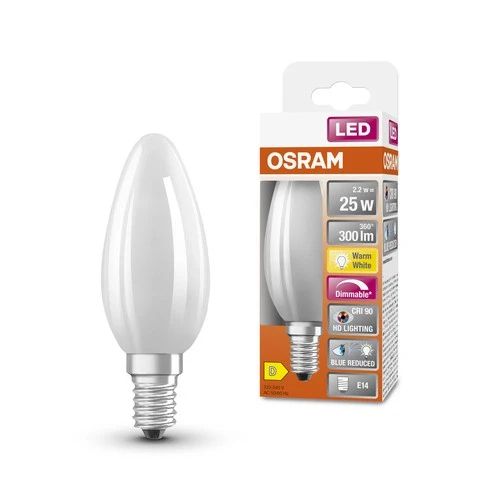 OSRAM SUPERSTAR+ CLASSIC P GLFR 25 LED-Lampe, 2,2W, 300lm , Warmweiß , E14