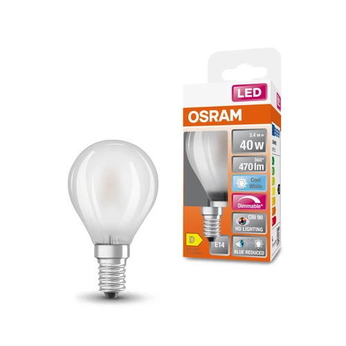 OSRAM FILAMENT LED-Lampe LED SUPERSTAR+ CL Edison FIL 60 dim 5,8W/927 E14 CRI90 BOX , Kaltweiß