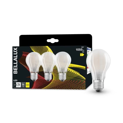 BELLALUX LED Lampe E27, matt, 2700K Warmweiß, 1055 lm, Ersatz für 75W, nicht dimmbar, 3er-Pack