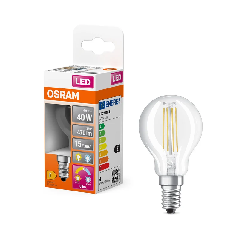 OSRAM LED RELAX and ACTIVE CLASSIC P, LED-Lampe, 4W, 2700-4000K, Click CCT, E14