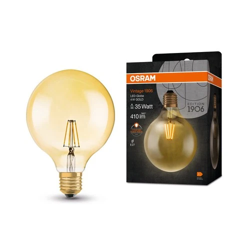 OSRAM Vintage 1906® Classic Globe125 Lampe, 4W, 410lm , E27 , Warmweiß