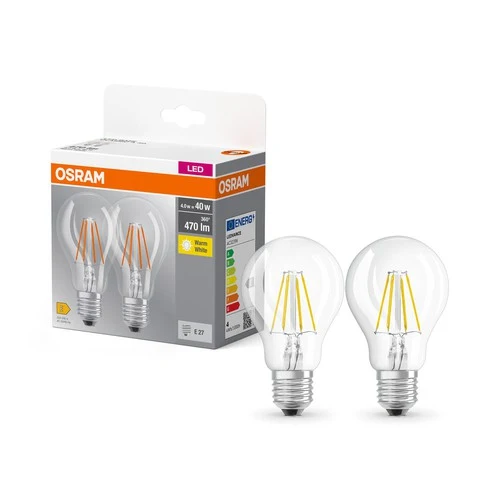 OSRAM BASE CL A FIL 40 LED-Lampe, 4W, 470lm, Warmweiß, E27