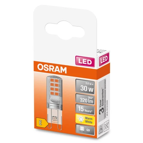 OSRAM LED Stiftsockellampe (ex 30W) 2,6W / 2700K Warmweiß PIN G9