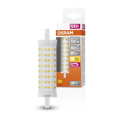 OSRAM LED LINE LED Röhre dimmbar (ex 125W) 16W / 2700K Warmweiß R7s
