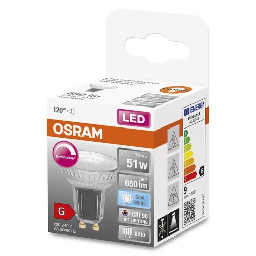 OSRAM LED SUPERSTAR PAR16 LED Spot matt dimmbar (ex 80W) 8,3W / 4000K Kaltweiß GU10