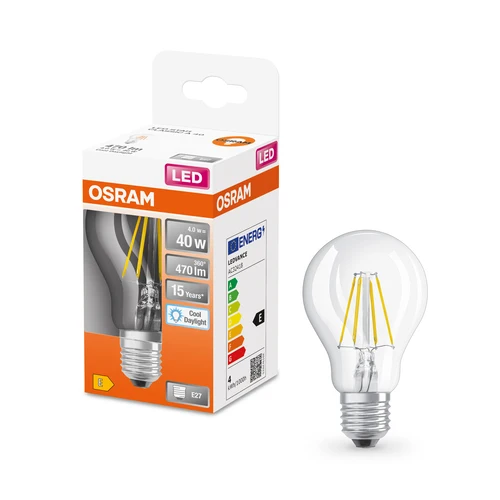 OSRAM LED Retrofit Classic A Lampe klar (ex 40W) 4,5W / 6500K Kaltweiß E27