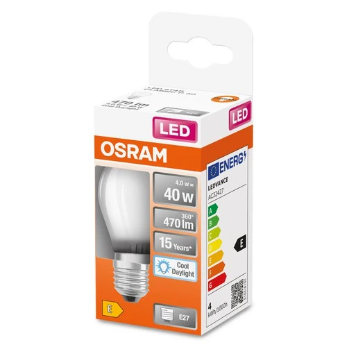 OSRAM Retrofit Classic P Cool Daylight LED Lampe (ex 40W) 4,5W / 6500K Kaltweiß E27