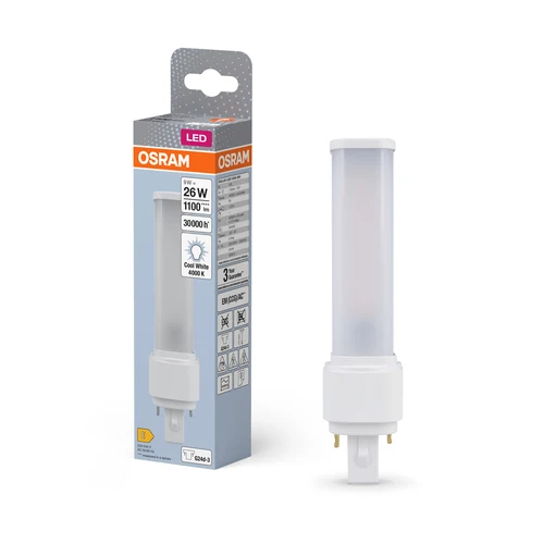 OSRAM DULUX D LED EM & AC MAINS LED-Röhre 17,1cm (ex 26W) 10W / 4000K Kaltweiß G24d-3