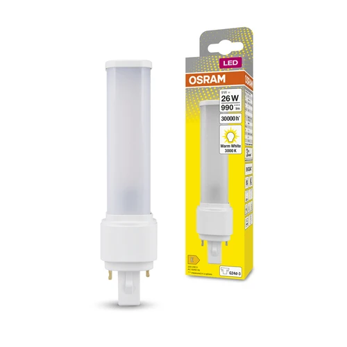 OSRAM DULUX D LED EM & AC MAINS LED-Röhre 17,1cm (ex 26W) 10W / 3000K Warmweiß G24d-3