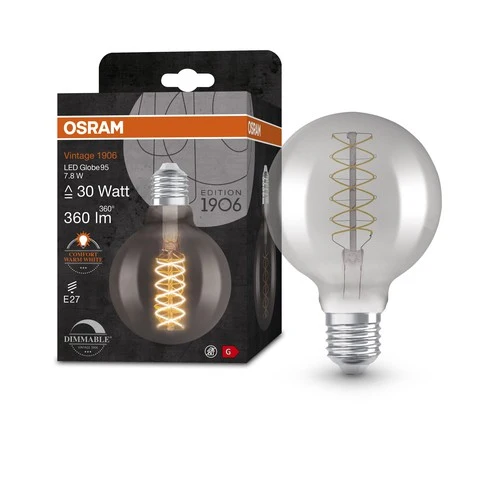OSRAM Vintage 1906 LED-Lampe, Smoke-Tönung, 7,8W, 360lm , Warmweiß , E27