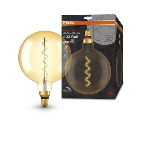 OSRAM Vintage 1906 LED-Lampe, Gold-Tönung, 4,8W, 400lm , Warmweiß , E27