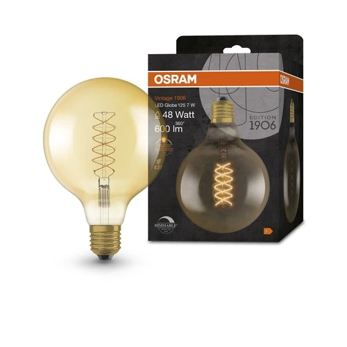 OSRAM Vintage 1906 LED-Lampe, Gold-Tönung, 4,8W, 420lm , Warmweiß , E27