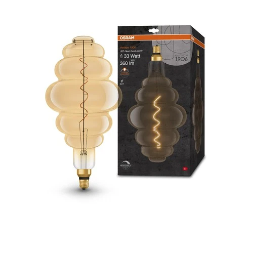 OSRAM Vintage 1906 LED-Lampe, Gold-Tönung, 4,8W, 360lm , Warmweiß , E27