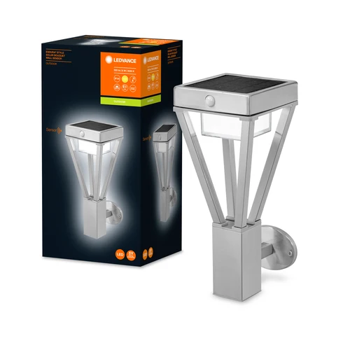 LEDVANCE ENDURA STYLE SOLAR BOUQUET LED Wandleuchte mit Sensor 6W / 3000K Warmweiß grau