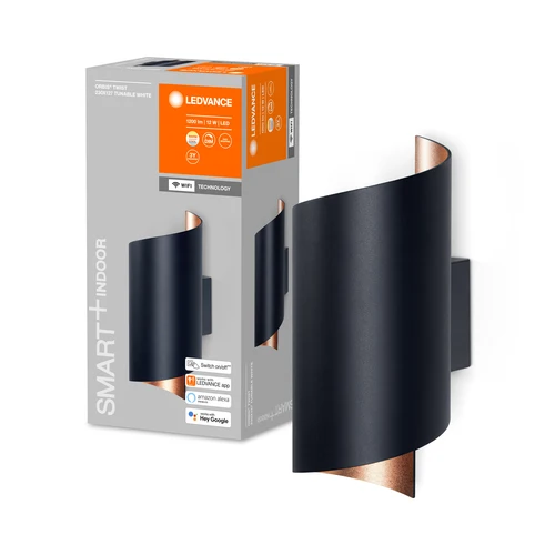 LEDVANCE Wifi SMART+ ORBIS TWIST LED Wandleuchte 23x12,7cm Tunable Weiß 12W / 3000-6500K schwarz