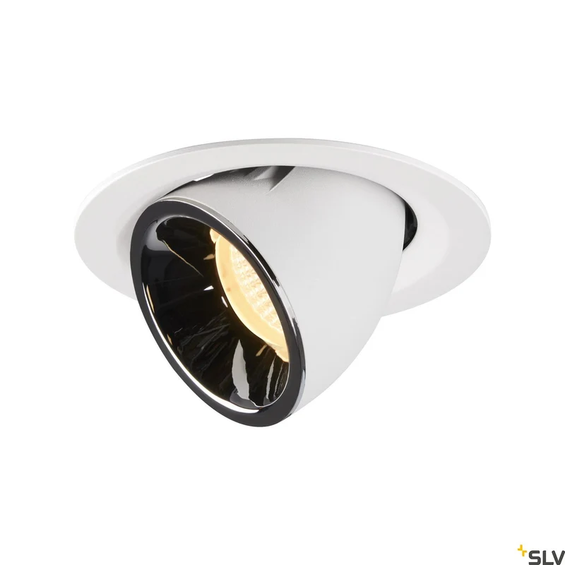 SLV NUMINOS® GIMBLE M, Deckeneinbauleuchte weiß / chrom 3000K 20°