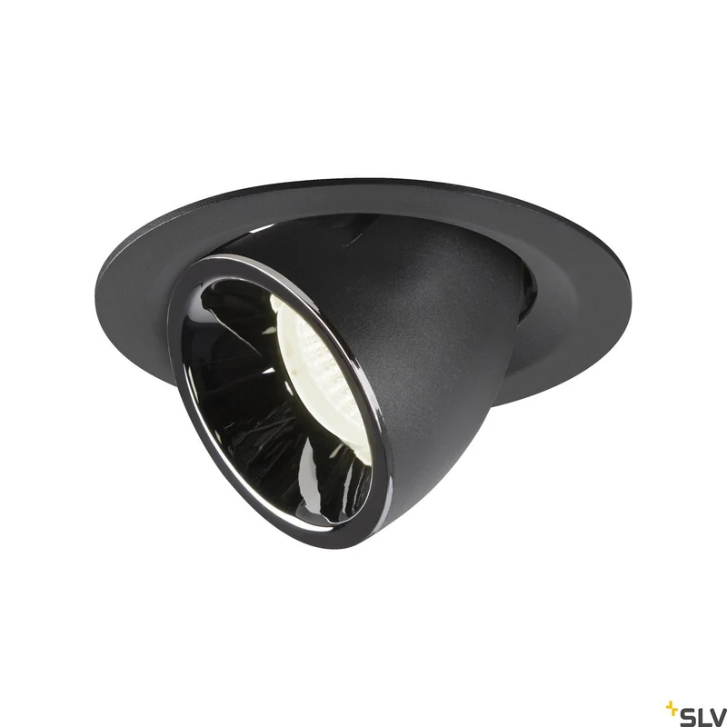 SLV NUMINOS® GIMBLE M, Deckeneinbauleuchte schwarz / chrom 4000K 20°