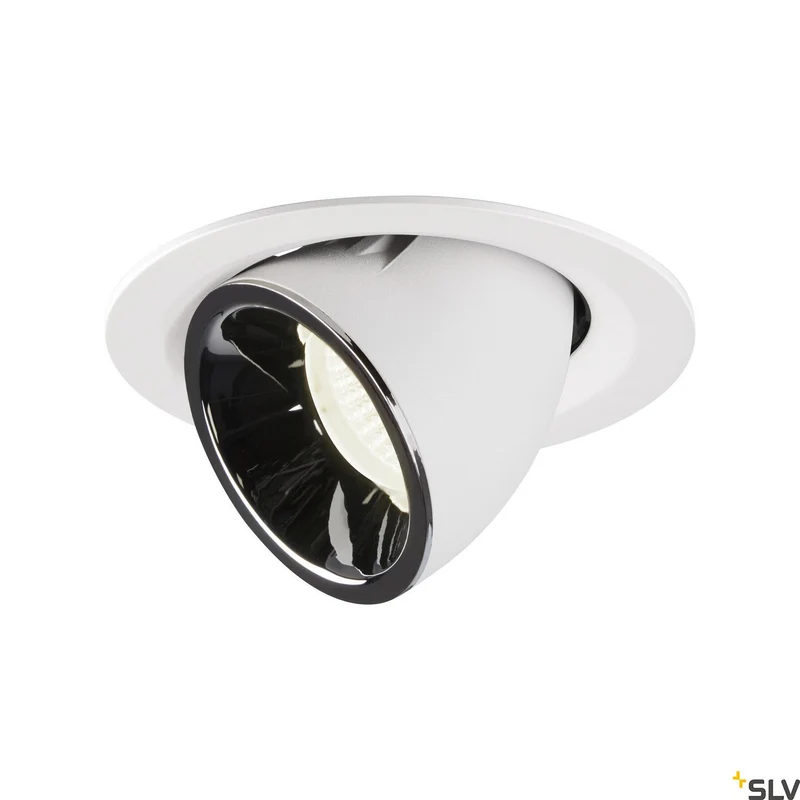 SLV NUMINOS® GIMBLE M, Deckeneinbauleuchte weiß / chrom 4000K 20°