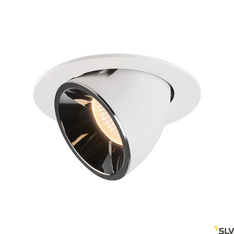 SLV NUMINOS® GIMBLE L, Deckeneinbauleuchte weiß / chrom 2700K 20°