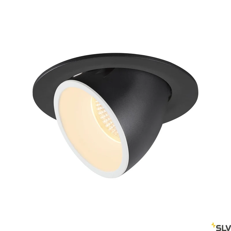 SLV NUMINOS® GIMBLE L, Deckeneinbauleuchte schwarz / weiß 3000K 55°
