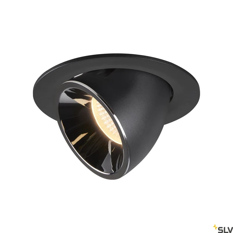 SLV NUMINOS® GIMBLE L, Deckeneinbauleuchte schwarz / chrom 3000K 40°