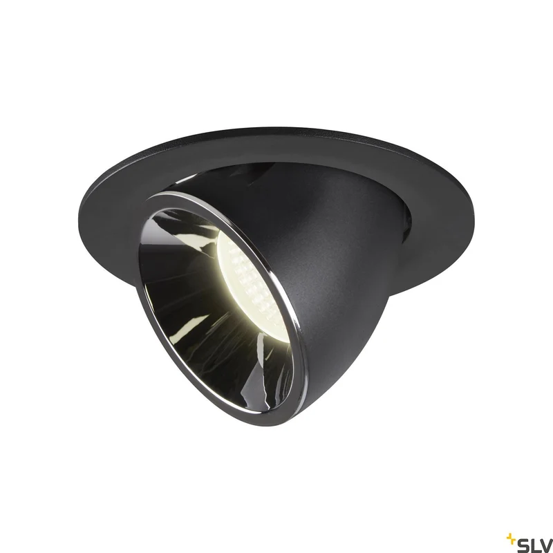 SLV NUMINOS® GIMBLE L, Deckeneinbauleuchte schwarz / chrom 4000K 20°