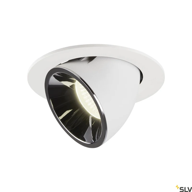 SLV NUMINOS® GIMBLE L, Deckeneinbauleuchte weiß / chrom 4000K 55°