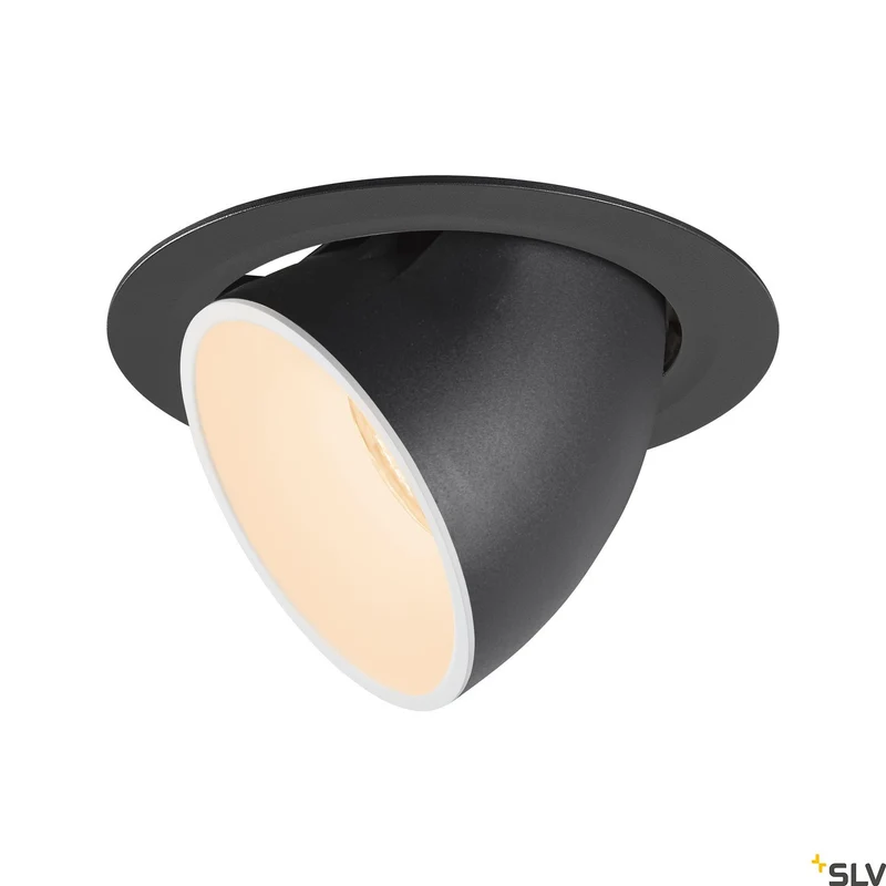SLV NUMINOS® GIMBLE XL, Deckeneinbauleuchte schwarz / weiß 2700K 55°