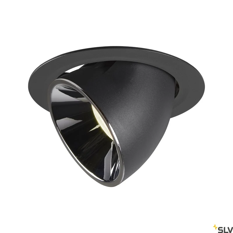SLV NUMINOS® GIMBLE XL, Deckeneinbauleuchte schwarz / chrom 4000K 40°