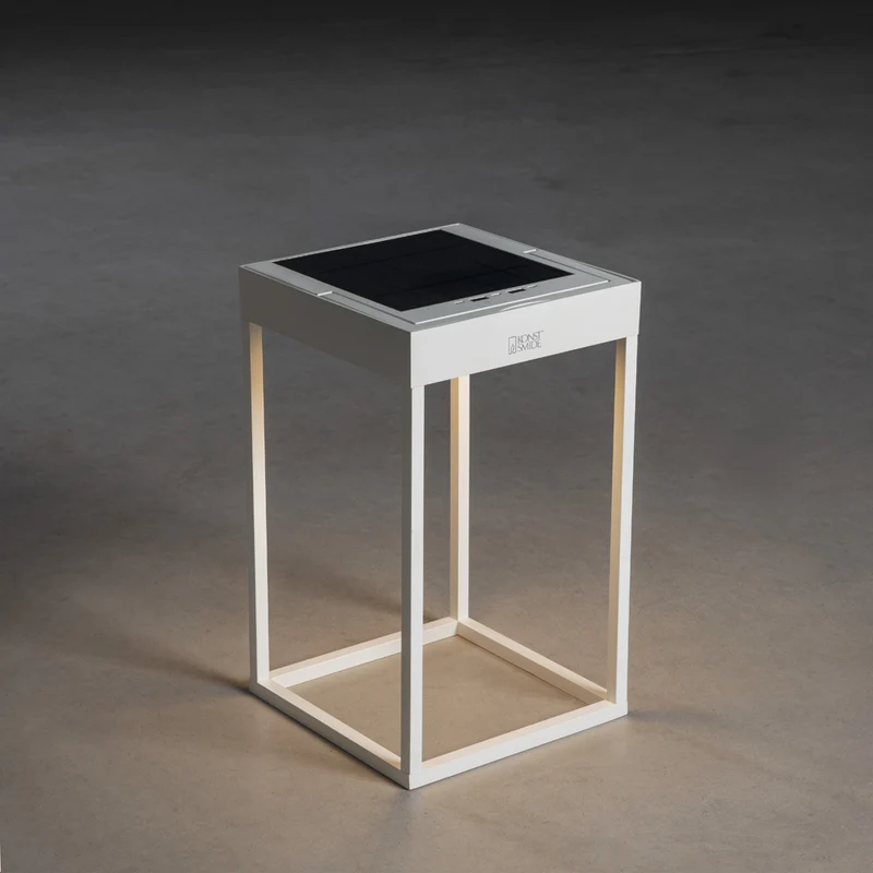 Konstsmide Portofino LED Solar/USB-Laterne weiss, dimmbar, Dämmerungss