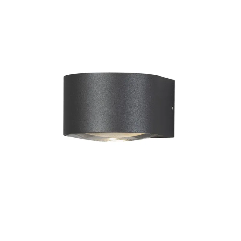 Konstsmide Gela LED Kristall-Linsen-Wandleuchte ab/auf anthrazit 2x6W
