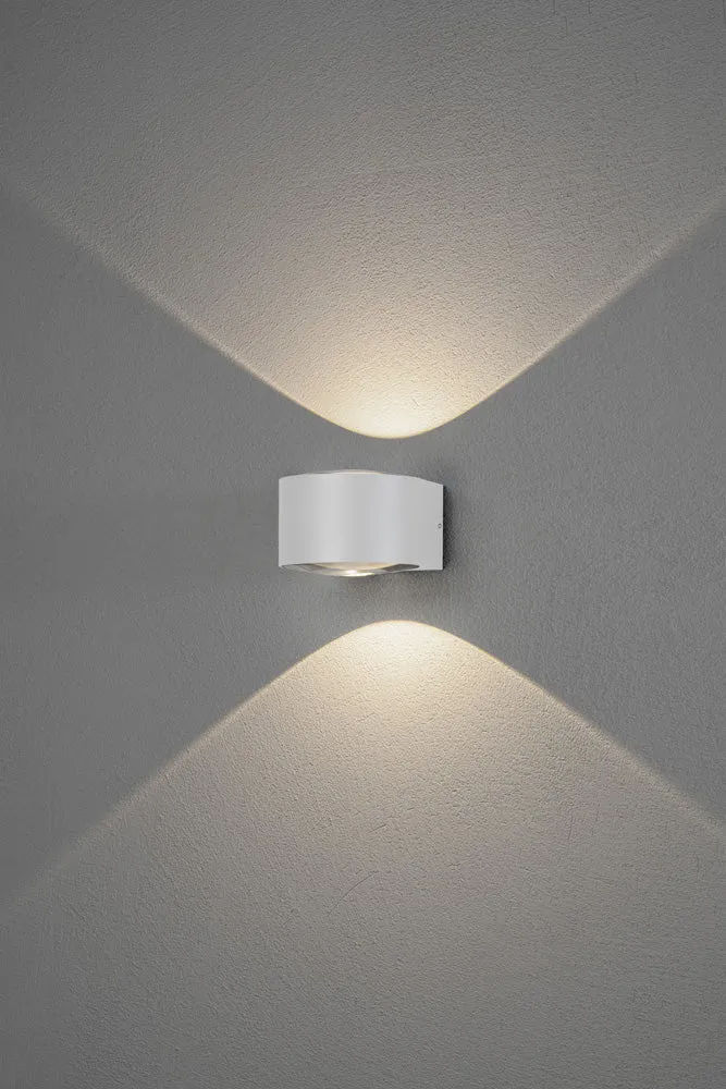 Konstsmide Gela LED Kristall-Linsen-Wandleuchte ab/auf weiss 2x6W