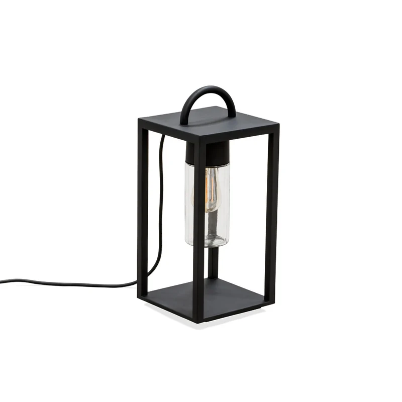 Konstsmide Bologna Bodenleuchte E27 230V schwarz, transp. Glas
