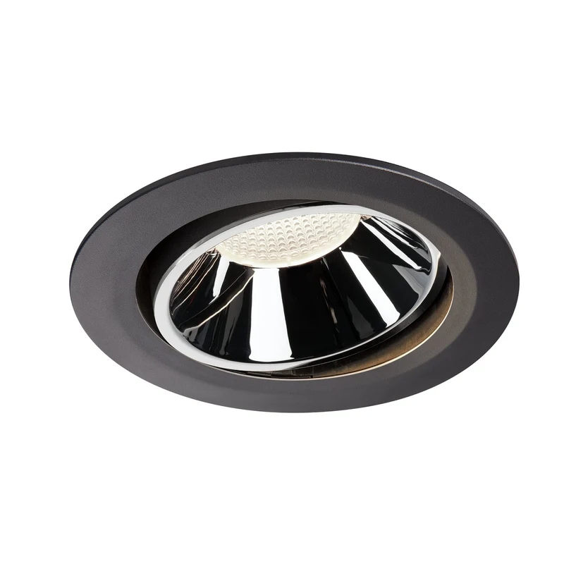 SLV NUMINOS DL XL, Indoor LED Deckeneinbauleuchte schwarz/chrom 4000K 20° kardanisch dreh- und schwenkbar