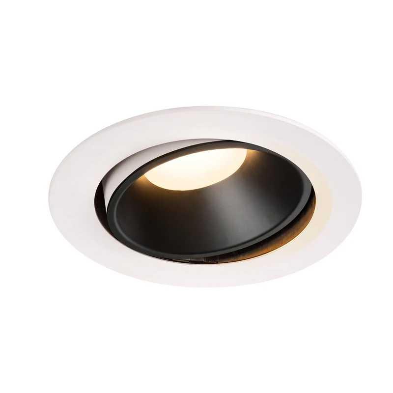 SLV NUMINOS DL XL, Indoor LED Deckeneinbauleuchte weiß/schwarz 3000K 55° kardanisch dreh- und schwenkbar