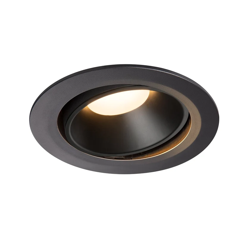 SLV NUMINOS DL XL, Indoor LED Deckeneinbauleuchte schwarz/schwarz 3000K 20° kardanisch dreh- und schwenkbar